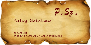 Palay Szixtusz névjegykártya